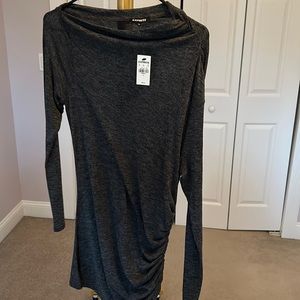 Express long tunic top with side ruching